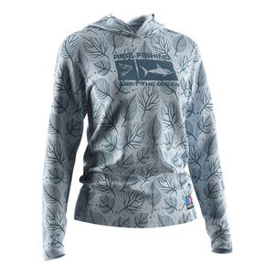 T-shirt de pêche à capuche pour femme, haute qualité, respirant, séchage rapide, protection UPF 50, impression sérigraphique, vente en gros, idéal pour les tournois estivaux - Product Image 3