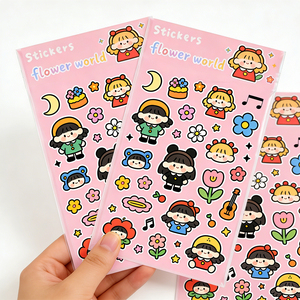 Vinilo de impresión personalizada, pegatinas decorativas de dibujos animados coreanos, pegatina de tarjeta <span class=keywords><strong>goo</strong></span> para regalo - Product Image 1