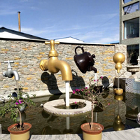Fontaine d'eau de jardin extérieure en résine Feng Shui de haute qualité pour piscine et étang avec robinet flottant