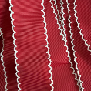OKAY Hot Selling 1.5 Inch 38mm Lilac Ribbed Fabric With White <strong>Ric</strong> <strong>Rac</strong> Crochet Edge <strong>Trim</strong> ,Moonstitch Edge Grosgrain Ribbon - Product Image 4
