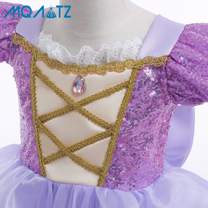 MQATZ estate abito Chiffon floreale per le ragazze delle ragazze della principessa Costume Cosplay con decorazioni di fiori vestitino per bambini - Product Image 6