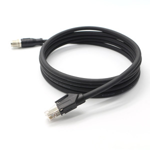 <b>RJ45</b> Network <b>Cable</b> Male to Female Connector Round Black ABS Housing Copper Contact Data Communication <b>Cable</b> - Product Image 6