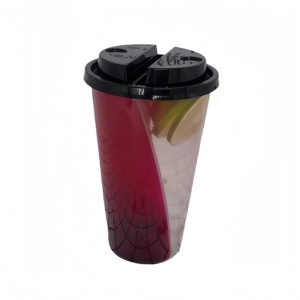 Tapa <span class=keywords><strong>para</strong></span> Vaso de Plástico Desechable de 2 Compartimentos, 90 mm, Diseño de Pared Simple, 500 ml/700 ml, Transparente, <span class=keywords><strong>para</strong></span> Café, Té, <span class=keywords><strong>Vodka</strong></span> - Product Image 2