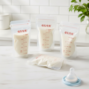 Sacs de <span class=keywords><strong>conservation</strong></span> exclusifs pour <span class=keywords><strong>lait</strong></span> <span class=keywords><strong>maternel</strong></span> personnalisés - 100 ml, sachets refermables réutilisables avec marquages de mesure clairs - Product Image 6