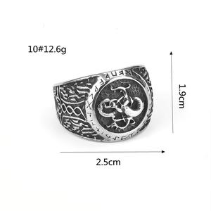 Men's Stainless Steel <b>Ring</b> Letter Pattern Geometric Design Gift Jewelry - Product Image 5