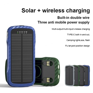 Banco de Energía Solar Inalámbrico con Cables, 10000mAh, Cargador Portátil para Móvil, Linterna LED para Teléfono Celular - Product Image 3