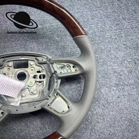 Volant de voiture de luxe sport en fibre de carbone, cuir et grain de bois, marque Saturn, pour mise à niveau intérieure Audi A6 C7 Q5 Q7 A8 A4