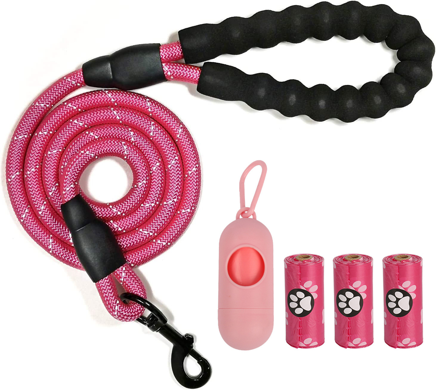 Juego de correa para perro + bolsas + soporte