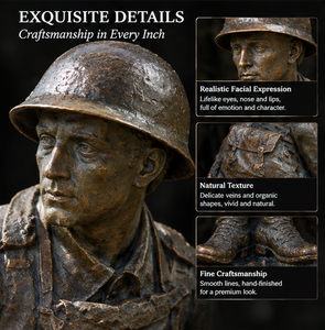 Escultura Conmemorativa de Veteranos de Bronce Fundido a la Cera Perdida, Tamaño Real, para Parques y Jardines, Estatua de Veterano, Memorial de Guerra - Product Image 3