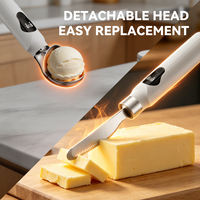 Couteau chauffant rechargeable pour couper et étaler le beurre, avec contrôle de la température, pour beurre, fromage, miel, beurre de cacahuète