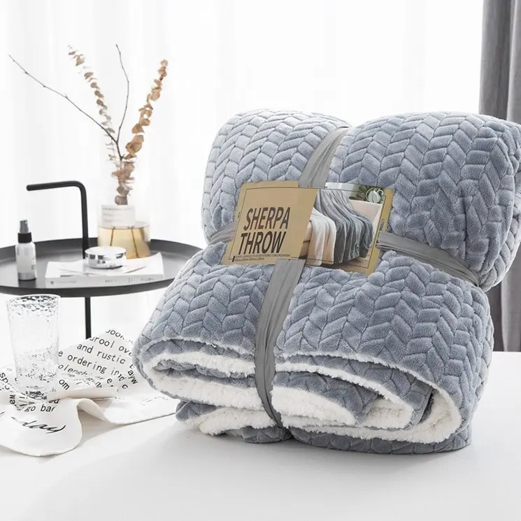 Bindi Custom Design Faux Fur Mink Blankets Cobertor Selimut Luxury 300gsm Polyester Flee Throw Fleece Blankets For Winter