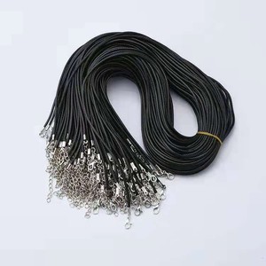 เชือกหนังเคลือบสีดำพร้อมตัวล็อคแบบก้ามปู สำหรับทำเครื่องประดับ DIY อุปกรณ์จี้ห้อย ขายส่งข้ามพรมแดน - Product Image 2