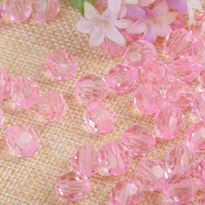 Acrylic Round <b>Beads</b> 32 Faceted Transparent White For Jewelry Making Loose <b>Beads</b> Wholesale - Product Image 3
