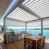 Pergola Classique Haut de Gamme en Aluminium Motorisée à Double Toit Imperméable, Design Villa, pour l'Afrique du Sud