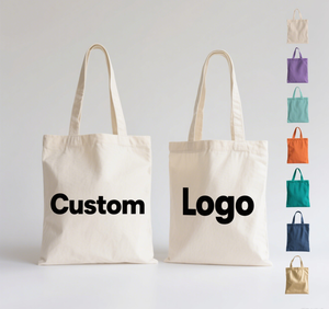 Sac shopping réutilisable en toile de coton bio, couleur unie, recyclé, impression personnalisée OEM ODM. - Product Image 1