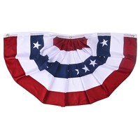 Drapeau plissé américain personnalisé avec logo, décorations du 4 juillet, guirlandes patriotiques en forme de demi-éventail avec œillets en laiton