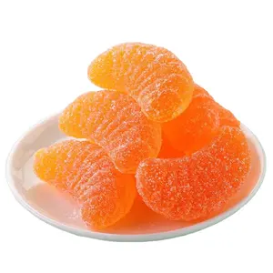 厂家直销橙片形状甜软糖软糖水果耐嚼软糖果冻糖果橙色软糖