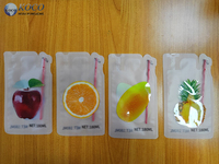 100 ~ 500ml Pochettes debout pour boire facilement des sacs de paille intégrés pour jus/lait/yaourt/boisson/eau minérale/bière