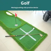 Tapis d'entraînement de golf d'intérieur amusant en EVA, simulation de parcours de golf, vert en forme de croix, tapis de frappe de golf portables