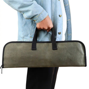 Bolsa de Almacenamiento Portátil para Cuchillos de Chef, de Lona, Color Verde Militar Caqui, con Cierre, para Acampar al Aire Libre - Product Image 2