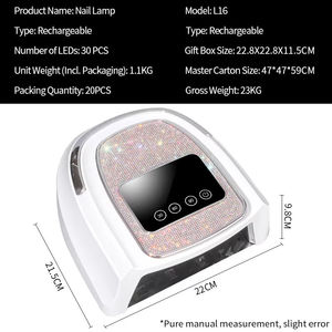 Rechargeable UV LED Nail <b>Lamp</b> Automatic Gel Polish Dryer Plastic Nail Curing <b>Lamp</b> <b>with</b> Battery - Product Image 6