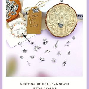 MIX 100 PCS JIALEEY Venta al por mayor de dijes y colgantes de aleación para fabricación de joyas, surtido liso DIY para mujer - Product Image 5