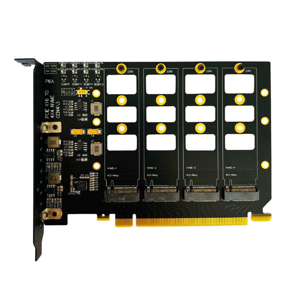PCI-E 4x4 to 4-Bays Expansion Card for Nvme Ssds