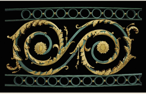 Rampe d'escalier de luxe en fer forgé doré, garde-corps décoratif en métal pour intérieur, balustrade de villa, conception personnalisée - Product Image 2