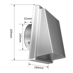 Grille d'aération murale carrée en acier inoxydable 304 de 150 mm avec couvercle carré et <span class=keywords><strong>clapet</strong></span> anti-retour. - Product Image 3