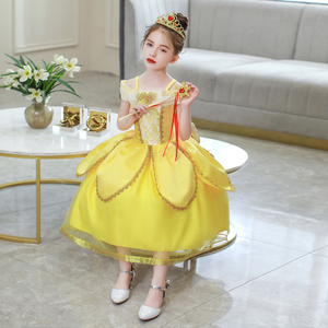 Vestido de actuación de escenario de Halloween serie princesa amarilla para niñas <span class=keywords><strong>disfraz</strong></span> de princesa - Product Image 4