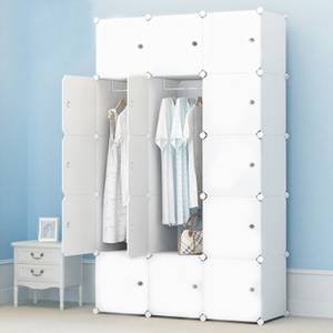 Lemari Pakaian Modular Portabel dengan Gantungan Baju, Kabinet Plastik DIY yang Dapat Diubah untuk Kamar Tidur, Apartemen, atau Bengkel - Product Image 5