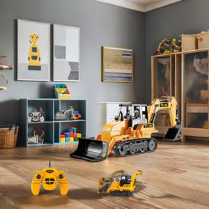 Quy mô 1/16 Hướng dẫn sử dụng không dây điều khiển từ xa sáu chiều bánh xích máy xúc xe kỹ thuật Xe mô hình đồ chơi <span class=keywords><strong>RC</strong></span> xe tải - Product Image 3