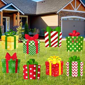 Meilleures ventes de décorations de jardin gonflables transfrontalières pour les fêtes de plein air, boîtes cadeaux de Noël, panneaux pour décorations extérieures - Product Image 3