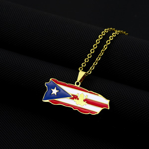 Collar con colgante <span class=keywords><strong>de</strong></span> bandera <span class=keywords><strong>de</strong></span> mapa <span class=keywords><strong>de</strong></span> <span class=keywords><strong>Puerto</strong></span> <span class=keywords><strong>Rico</strong></span> <span class=keywords><strong>de</strong></span> acero inoxidable con goteo <span class=keywords><strong>de</strong></span> aceite Vintage dorado <span class=keywords><strong>para</strong></span> hombres y mujeres, accesorios <span class=keywords><strong>de</strong></span> collar caliente 2024 - Product Image 1