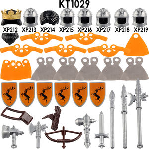 Nouvelles figurines d'action miniatures de chevalier médiéval, seigneur, soldat spartiate, en ABS, avec casque, blocs de construction pour enfants, KT1029, cadeau de fête - Product Image 1