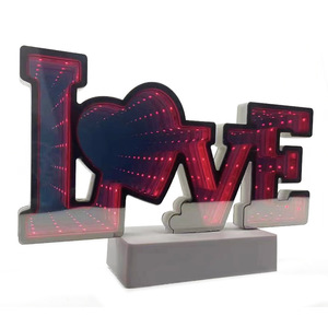 Lampada LED a Specchio <span class=keywords><strong>Infinito</strong></span> 3D a Forma <span class=keywords><strong>di</strong></span> Cuore e Stella, Luce Notturna in Acrilico a Batteria, Decorazione per Camera da Letto, Regalo <span class=keywords><strong>di</strong></span> San Valentino e Natale - Product Image 4