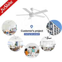 Ventilateur de plafond professionnel 1stshine moderne à économie d'énergie, compatible TUYA Wifi, écologique, 6 vitesses, pour salon et chambre, avec éclairage LED