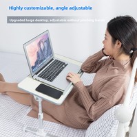 Support d'ordinateur portable multi-angle réglable, table d'étude pliante pour la maison et le lit avec ventilateur