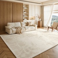 Tapis de salon moderne pleine surface en polyester, résistant aux taches, pour canapé, table basse et chevet, fabriqué à la machine pour usage domestique