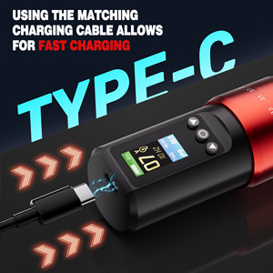 Bộ máy xăm không dây pin kép, hành trình điều chỉnh được, thân thiện với người mới bắt đầu, kèm dụng cụ tạo hiệu ứng sương mù, màn hình hiển thị, chất liệu nhựa - Product Image 4