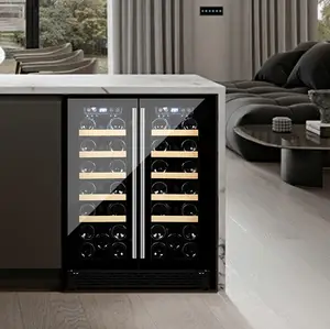 40 Bottles Luxury Electronic Wine Refrigerated Bar Wine Cabinets Dual Door Wine Fridge 120L