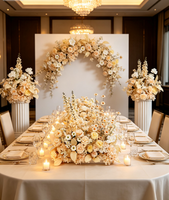 Ensemble de fleurs artificielles ChampagneSilk pour mariage, panneau de bienvenue, arrangement de vase, décoration de toile de fond pour cérémonie et réception de mariage, vente en gros