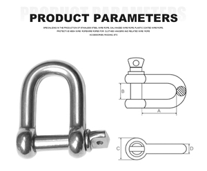 Thép Không Gỉ Hình Dạng D Còng Dưới Cho Chuỗi Wirerope Nâng Cắm Trại Ngoài Trời Survival Rope Vòng Đeo Tay - Product Image 5