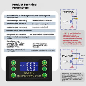 XDHY ZK-PP2K PWM 直流 <span class=keywords><strong>3.3</strong></span>~30V 12V/24V 电机调速器 8A 150W 可调 LED 调光器 IP55 防护 1 年保修 - Product Image 4