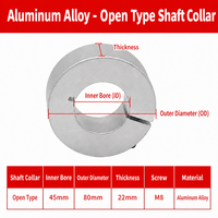 45mm ID Open Type Aluminum Fixing Ring Adjustable Clamp Metal Hardware Parts