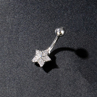 Shuangshuo Vente en gros de piercing de nombril en acier inoxydable à filetage externe avec zircon pour femme, bijoux de corps