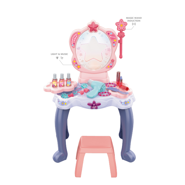 Волшебная палочка, ослепительный звуковой свет, комплект для ролевых игр, игрушечный туалетный столик, игрушка для девочек, макияж