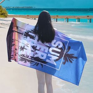 Serviette de plage rectangulaire en microfibre à séchage rapide, protection solaire, sans sable, pour l'été 2025 – Vente en gros - Product Image 5
