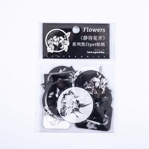 30 pz/pacco pacchetto di adesivi in attesa di fiori per Bloom Series piante in bianco e nero Notebook adesivi decorativi fai da te 8 scelte - Product Image 5