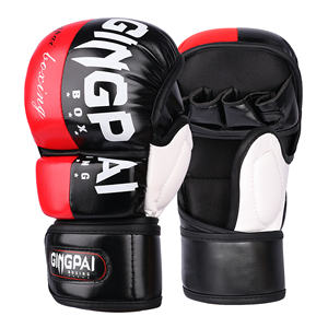 Pour les gants d'entraînement Sanda MMA en cuir PU lacé à demi-doigts professionnels - Product Image 2